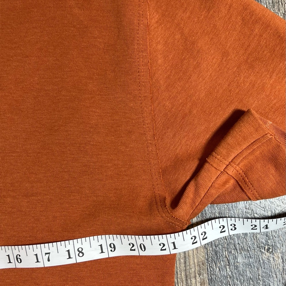 ZARA Trafauluc T-shirt Burnt Orange Cotton Blend Dress Fall Size Large - Picture 8 of 9